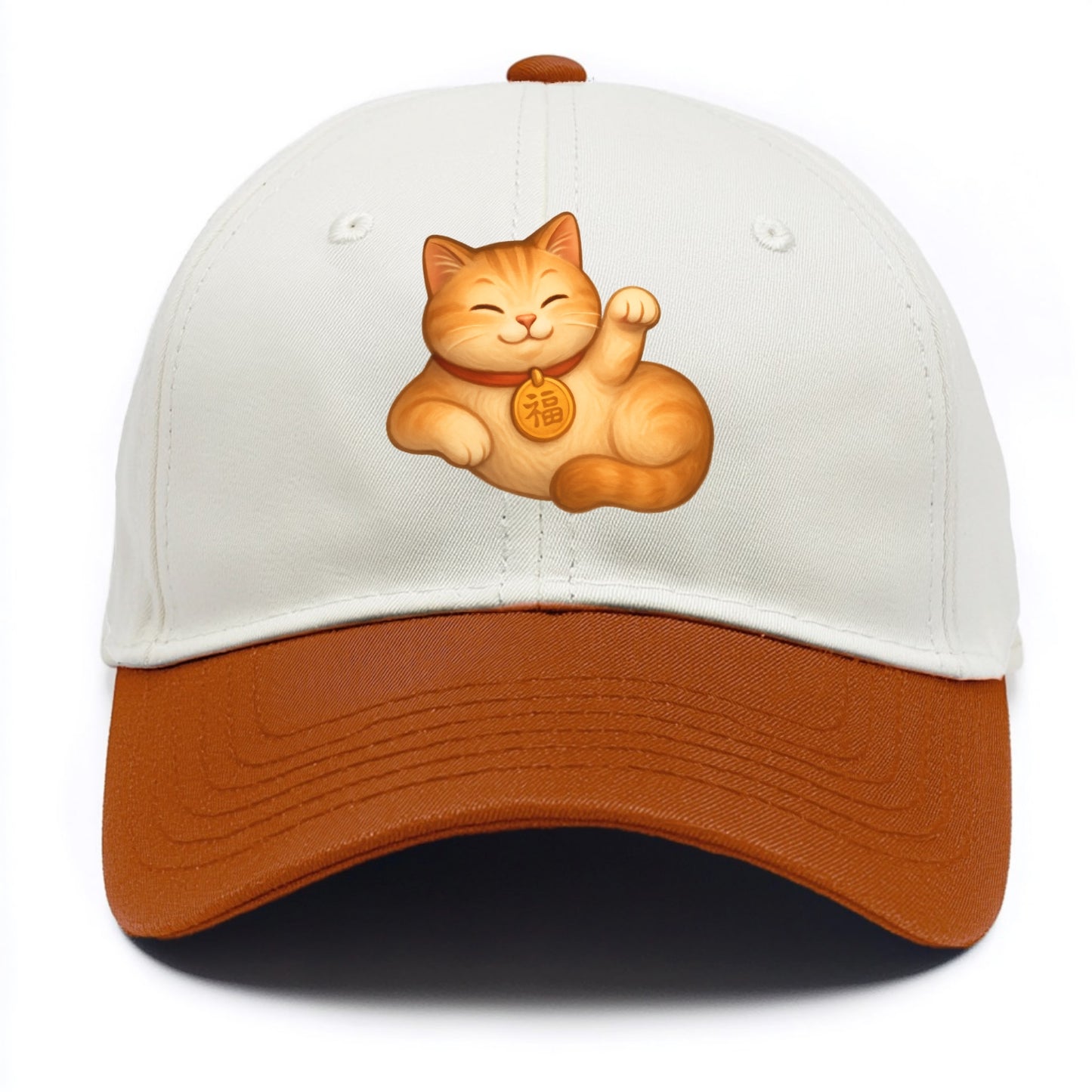 Maneki Neko Pose - Two Tone Cap - Orange