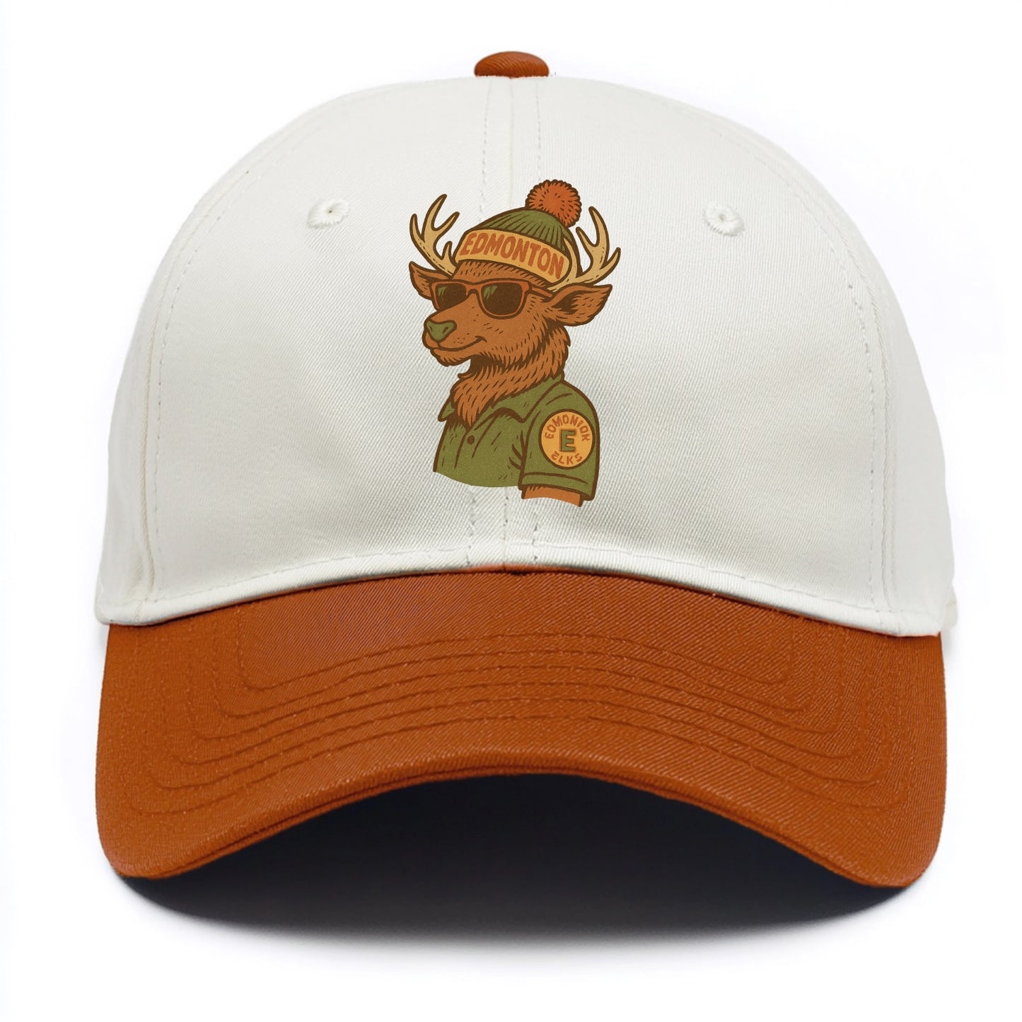 Edmonton Elk wearing Edmonton beanie wit - Two Tone Cap - Orange