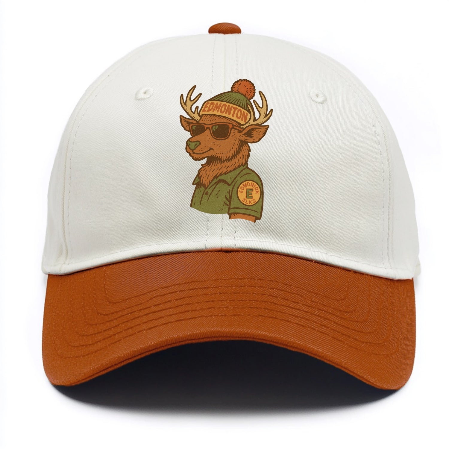 Edmonton Elk wearing Edmonton beanie wit - Two Tone Cap - Orange