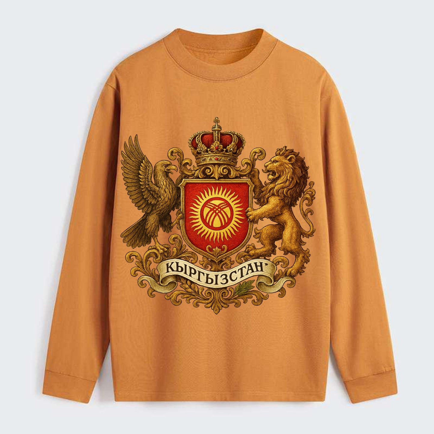 Kyrgyzstan Tunduk Emblem - Classic Long Sleeve Shirt - Orange