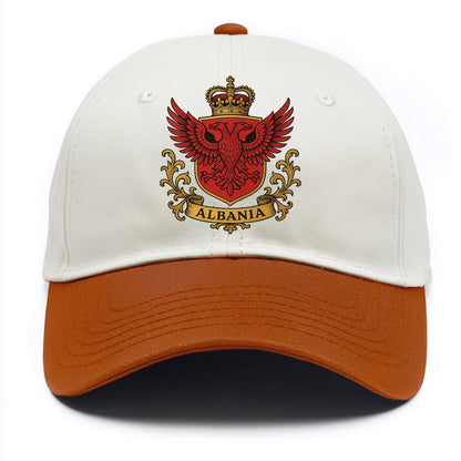 Albania Heritage Badge  - Two Tone Cap - Orange