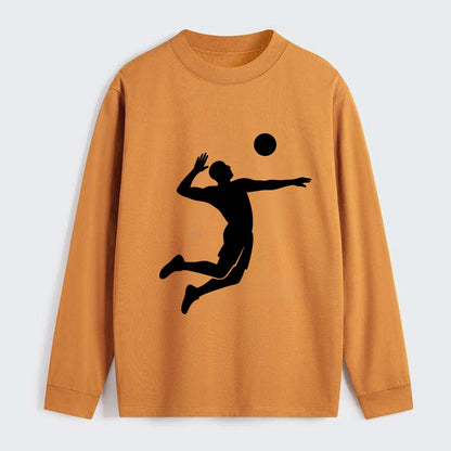 Volleyball player spiking ball - Classic Long Sleeve Shirt - Orange