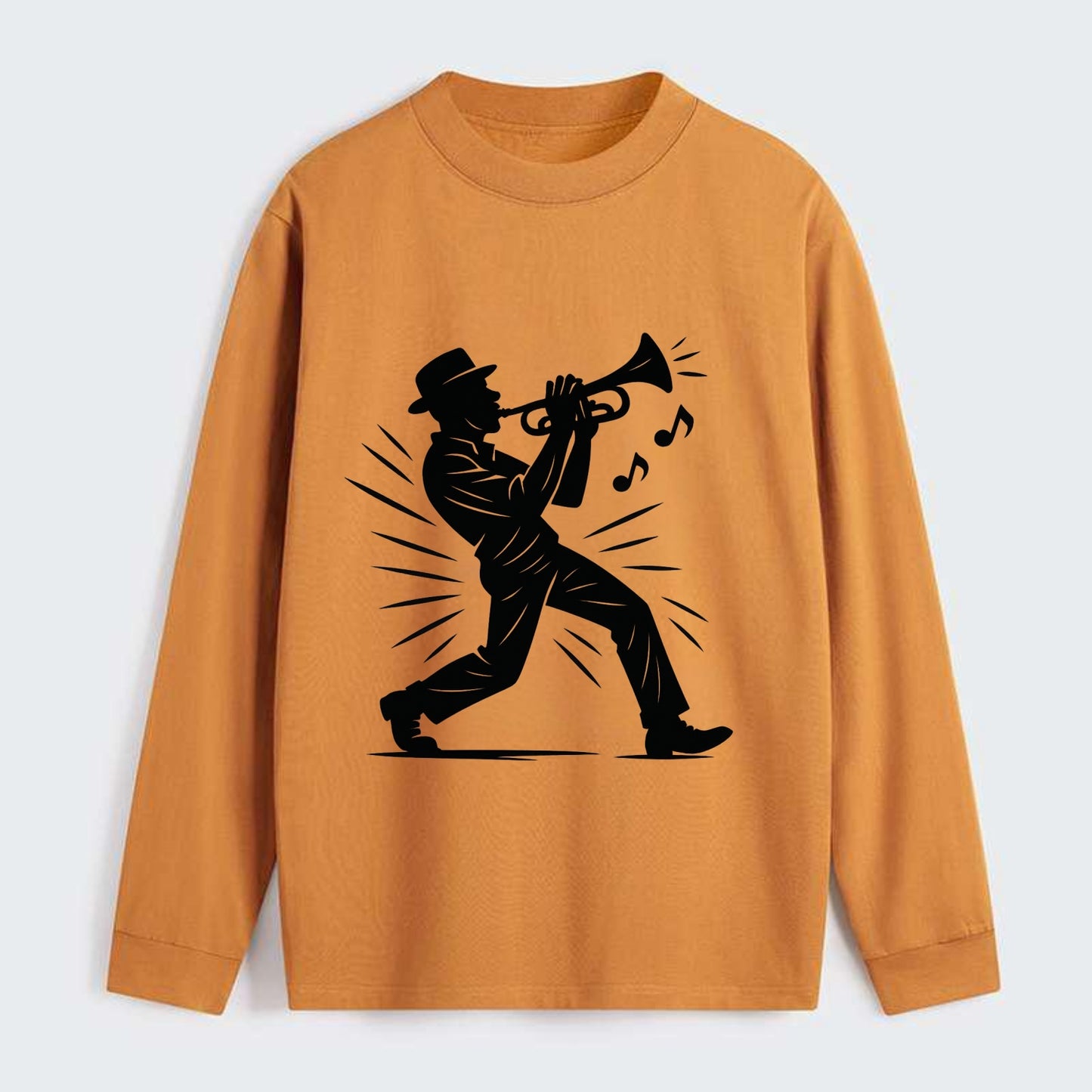 New Orleans jazz musician street corner - Classic Long Sleeve Shirt - Orange