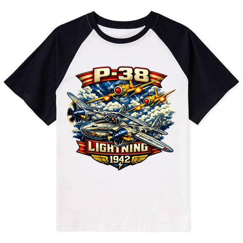 P 38 Lightning - Contrast Raglan T-shirt