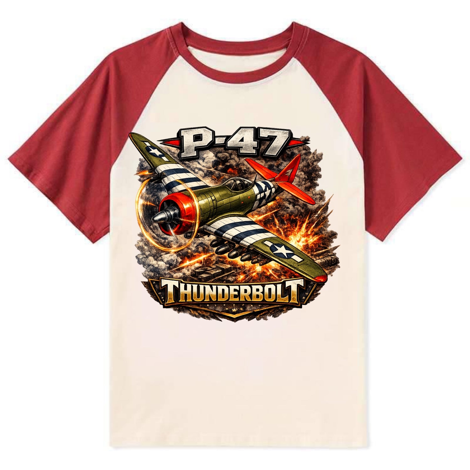 P 47 Thunderbolt - Contrast Raglan T-shirt
