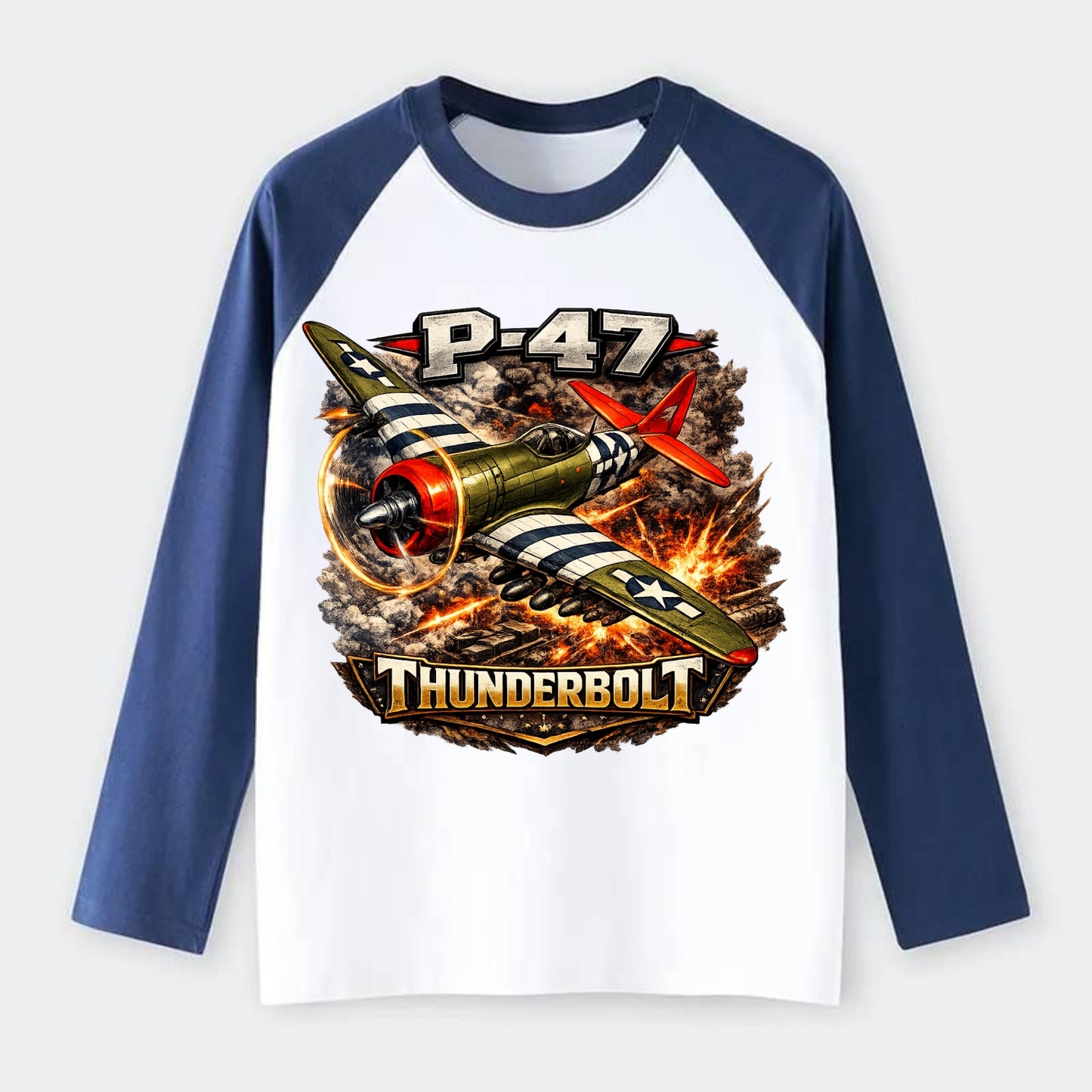 P 47 Thunderbolt - Raglan Long Sleeve T-Shirt