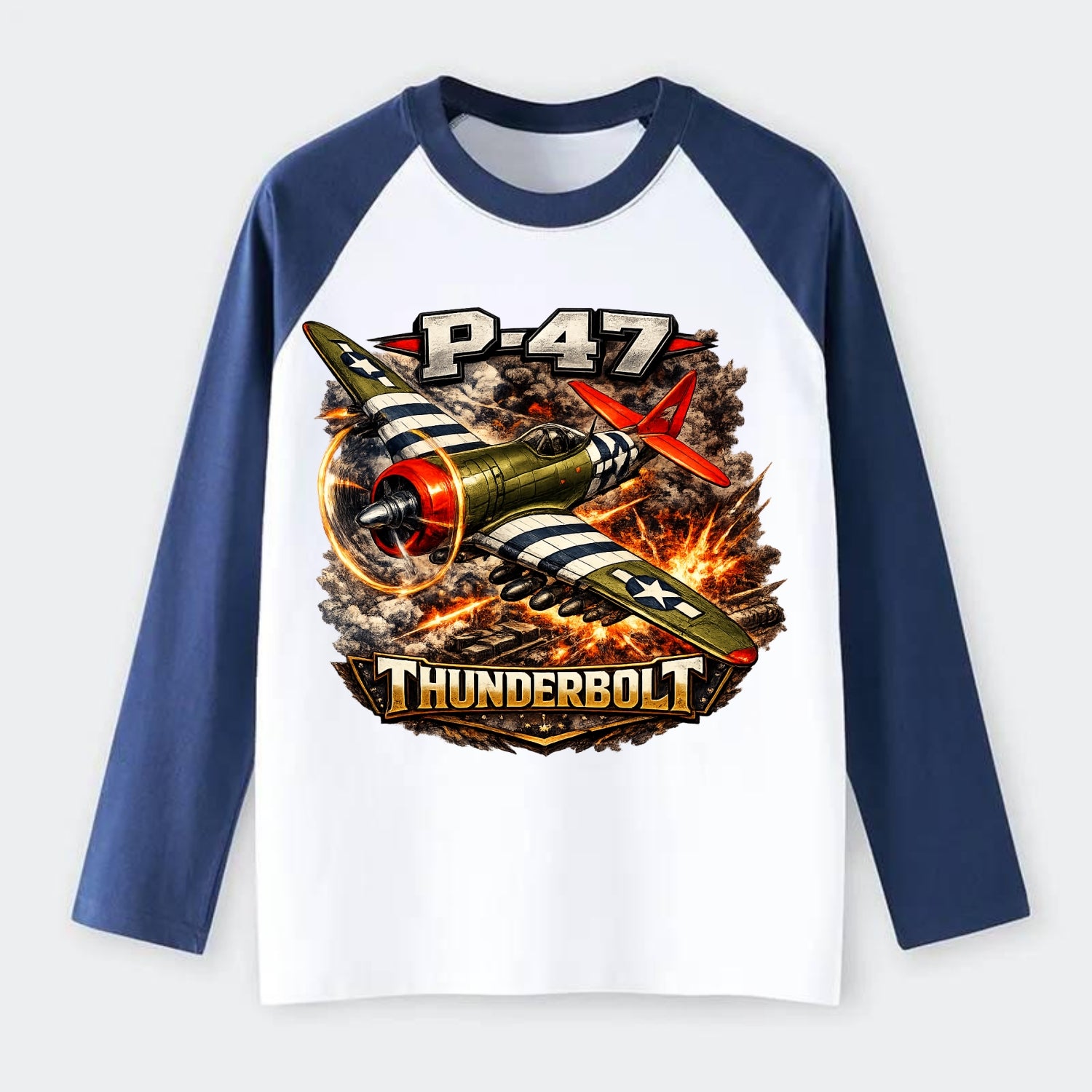 P 47 Thunderbolt - Raglan Long Sleeve T-Shirt