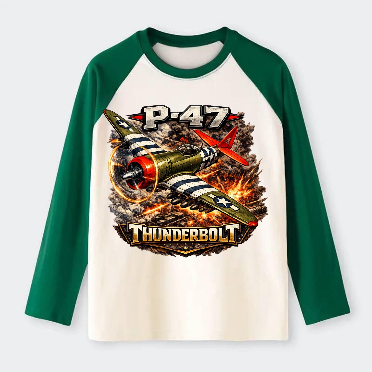 P 47 Thunderbolt - Raglan Long Sleeve T-Shirt