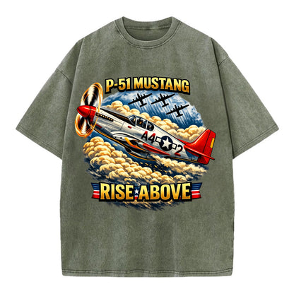 P 51 Mustang Rise Above - Vintage T-shirt