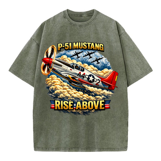 P 51 Mustang Rise Above - Vintage T-shirt