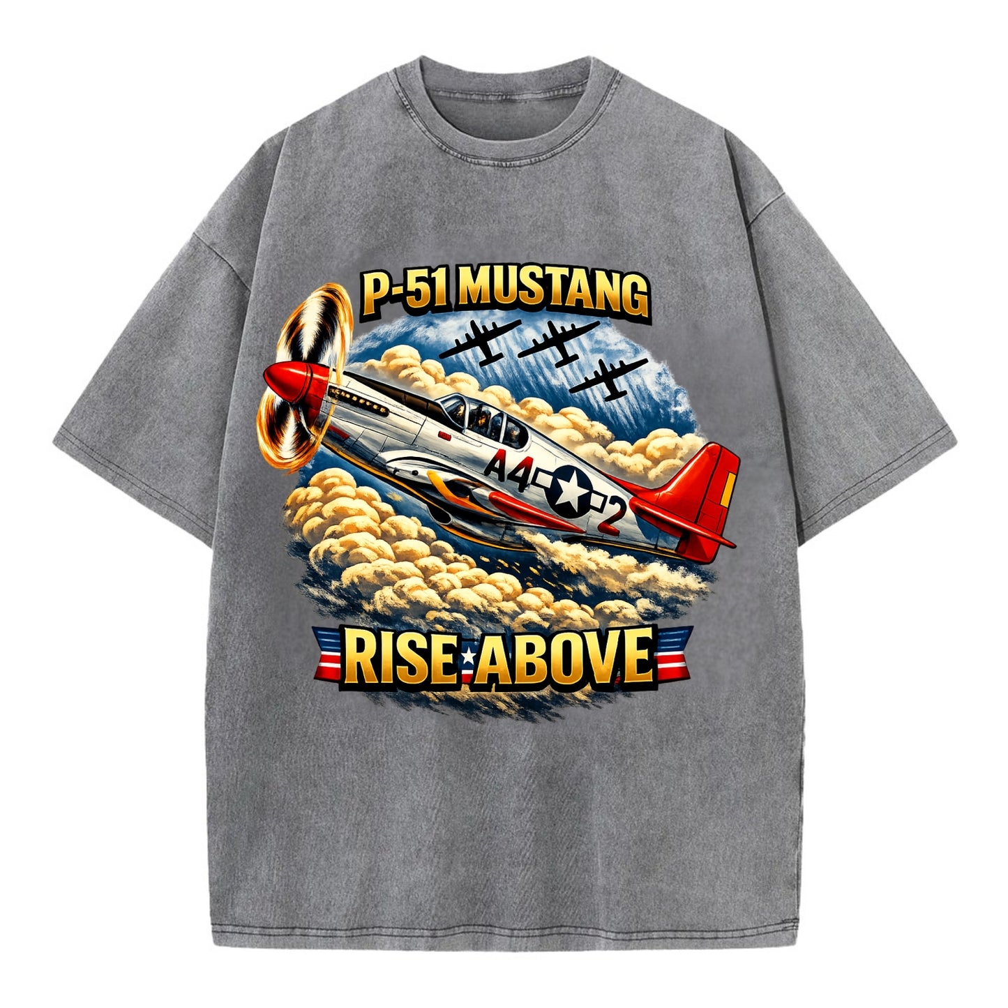 P 51 Mustang Rise Above - Vintage T-shirt