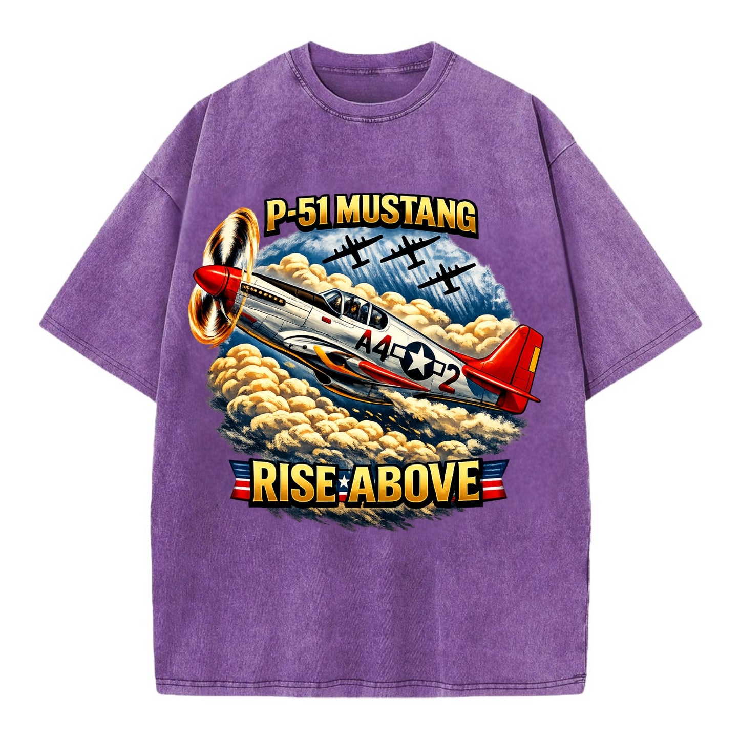 P 51 Mustang Rise Above - Vintage T-shirt