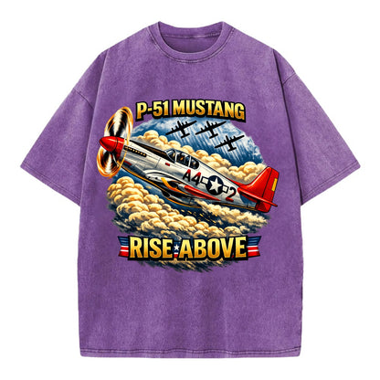 P 51 Mustang Rise Above - Vintage T-shirt