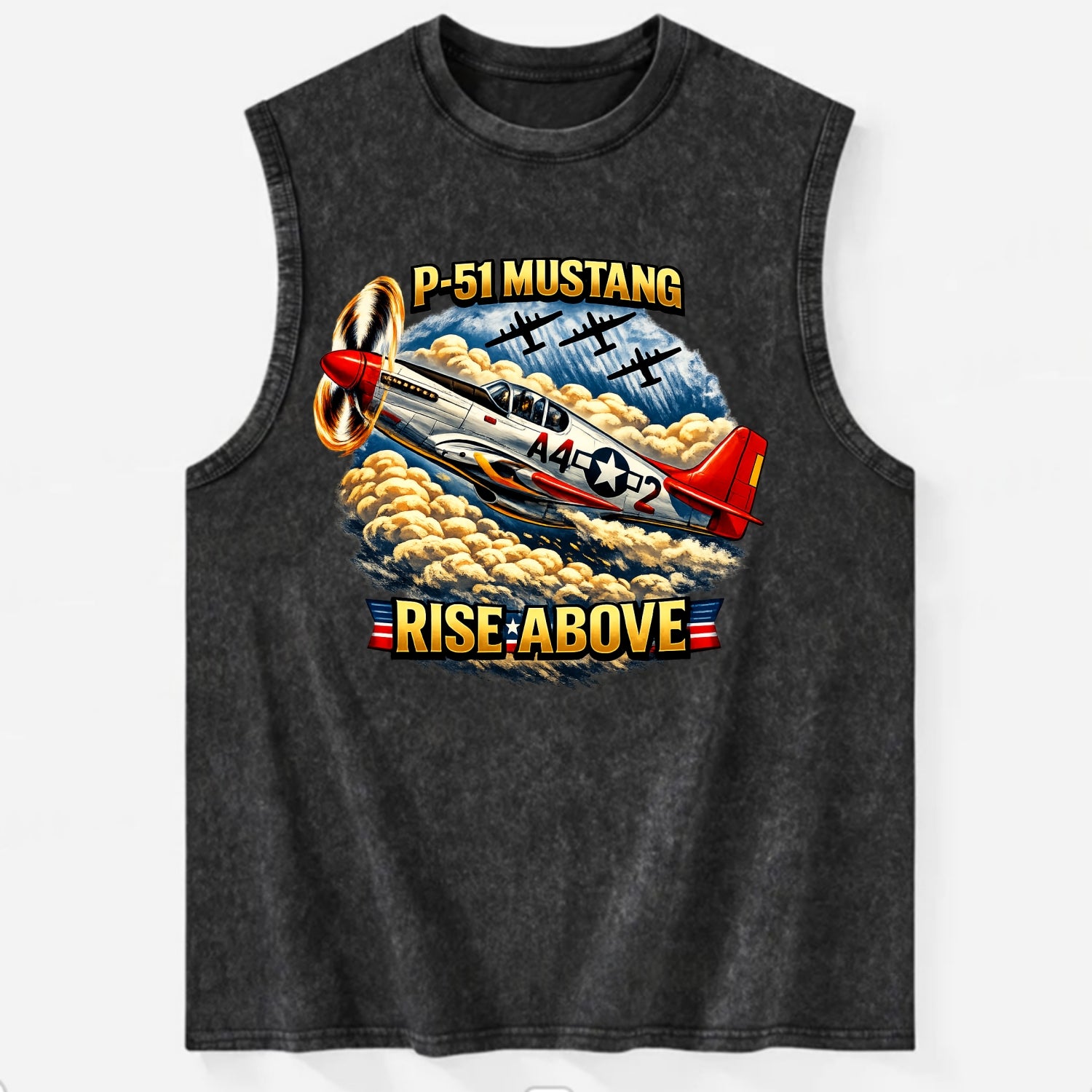 P 51 Mustang Rise Above - Vintage Washed Tank