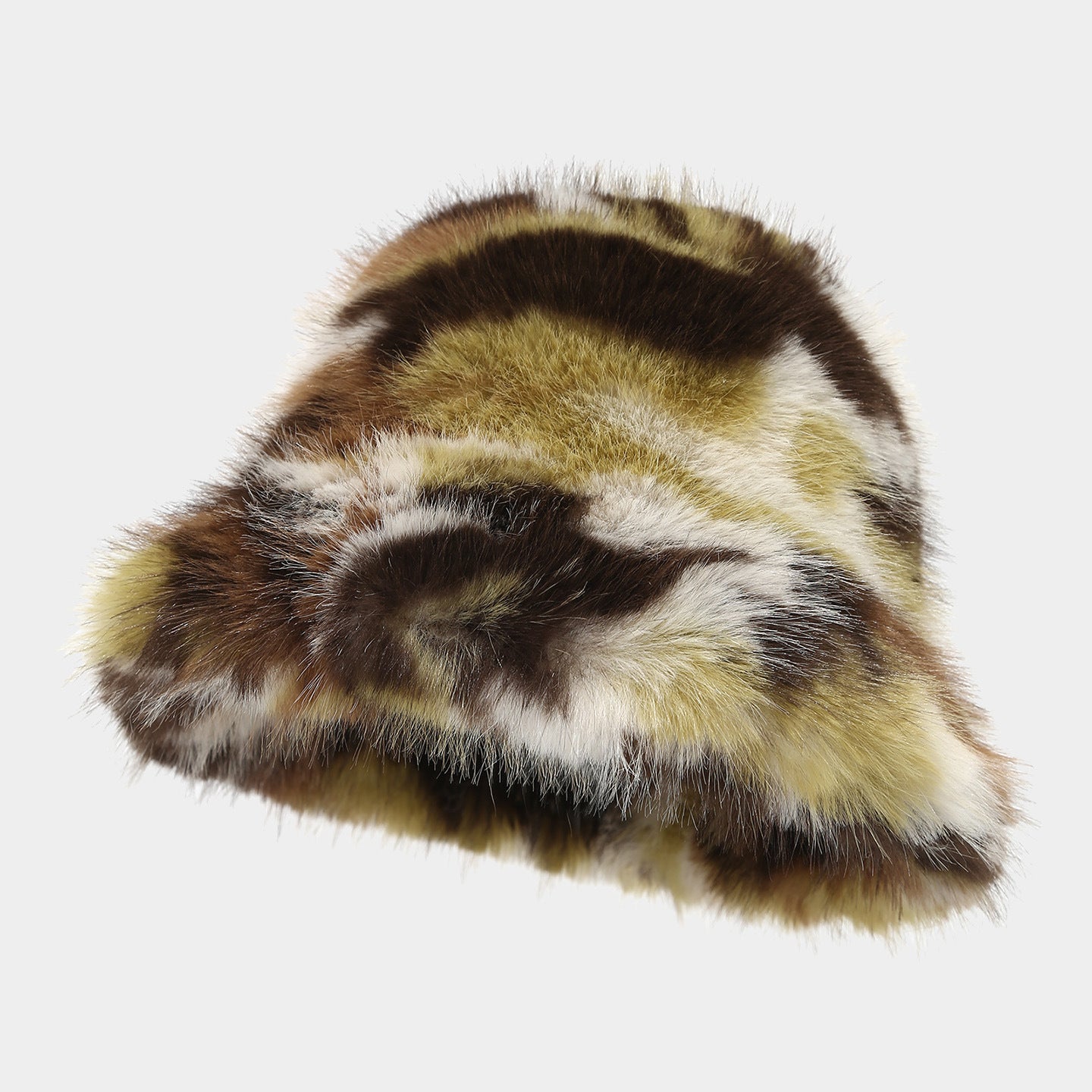 Plush Camo Bucket Hat: Korean Style Warmth