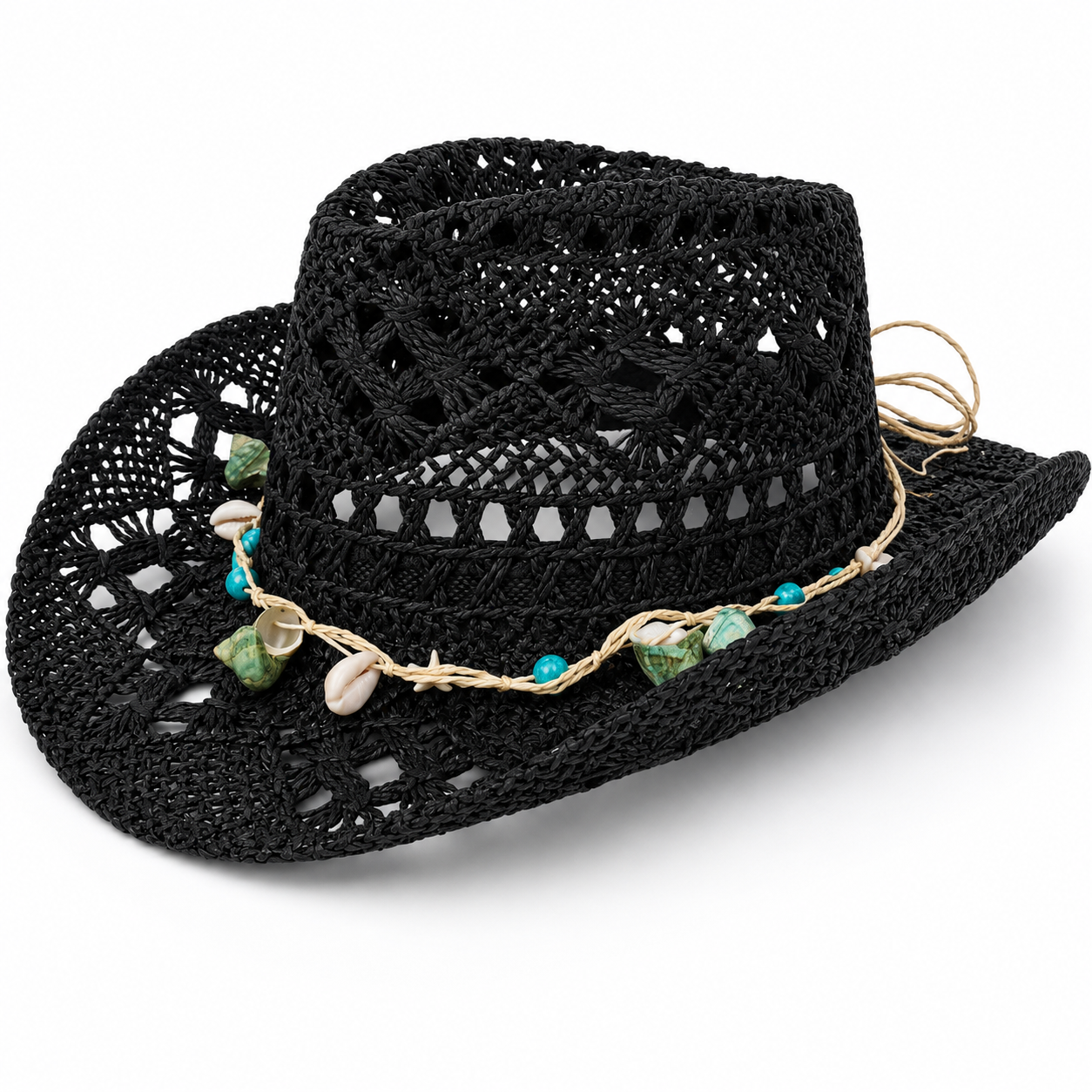 Premium Hollow Weave Straw Fedora Hat