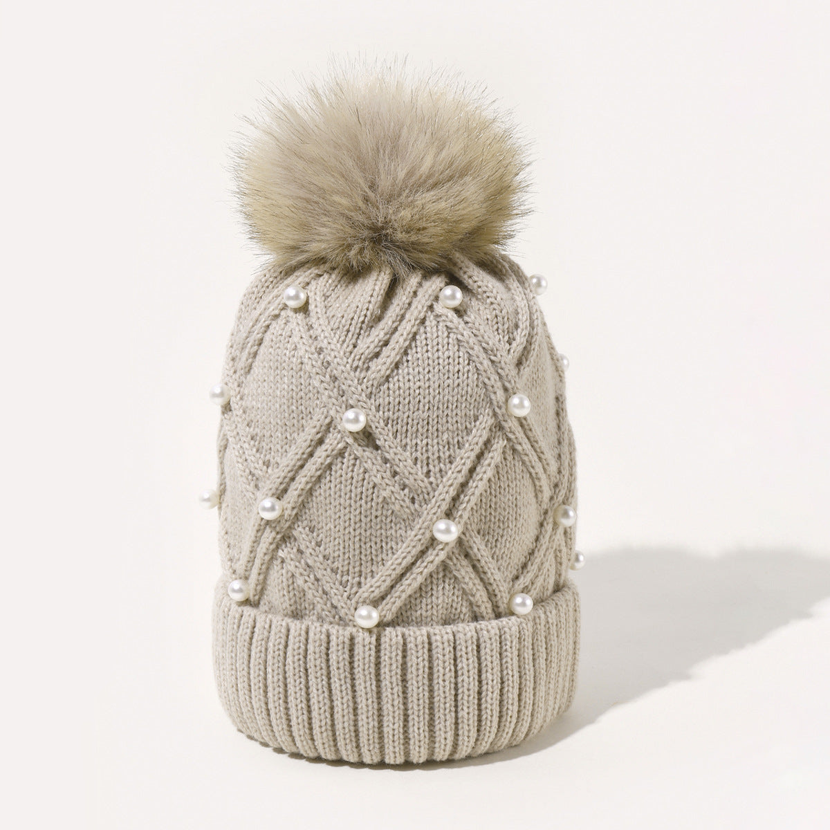 Pearl Knit Beanie: Cozy Korean Style Warmth