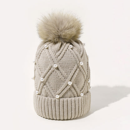 Pearl Knit Beanie: Cozy Korean Style Warmth
