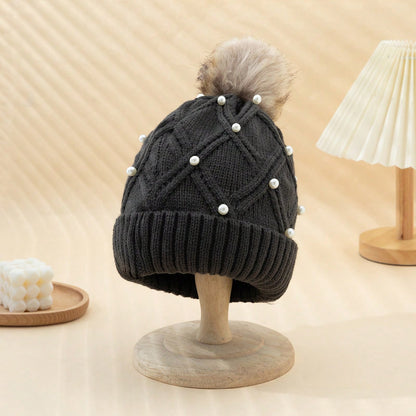 Pearl Knit Beanie: Cozy Korean Style Warmth