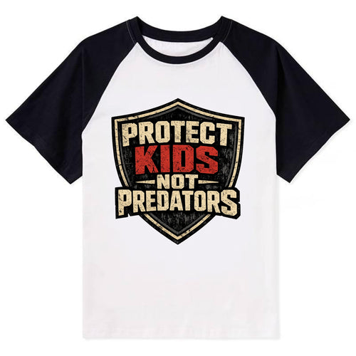 Protect Kids Not Predators - Contrast Raglan T-shirt