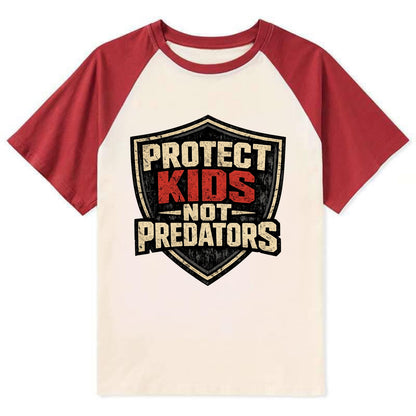 Protect Kids Not Predators - Contrast Raglan T-shirt