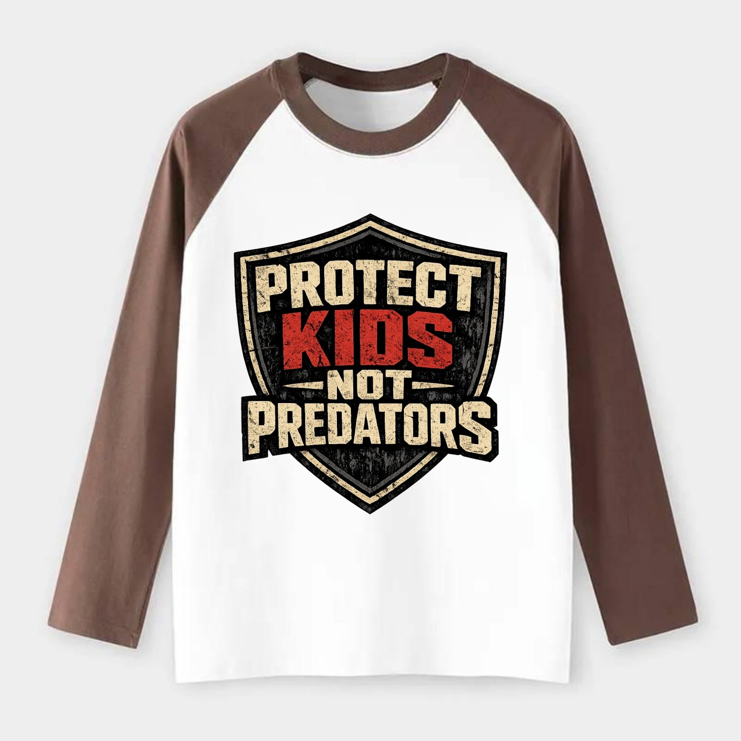 Protect Kids Not Predators - Raglan Long Sleeve T-Shirt