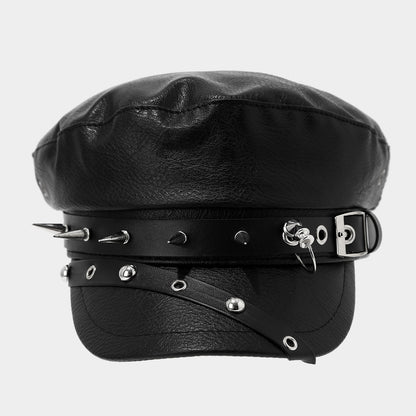 Punk Rivet Military Hat - Hip Hop Style