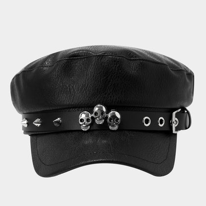 Punk Rivet Military Hat - Hip Hop Style