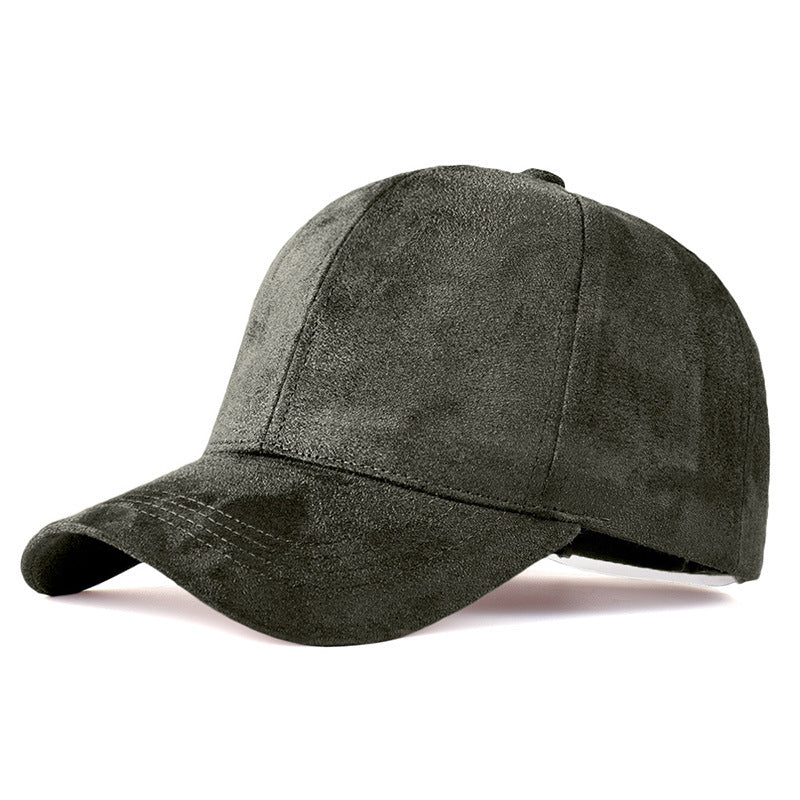 Premium Suede Baseball Cap - Solid Color Duckbill Sun Hat