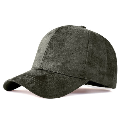 Premium Suede Baseball Cap - Solid Color Duckbill Sun Hat