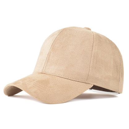 Premium Suede Baseball Cap - Solid Color Duckbill Sun Hat