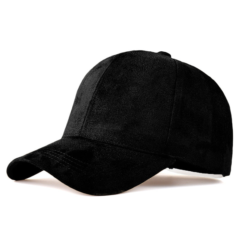 Premium Suede Baseball Cap - Solid Color Duckbill Sun Hat