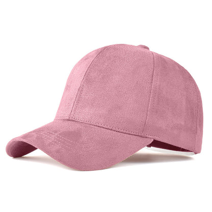 Premium Suede Baseball Cap - Solid Color Duckbill Sun Hat