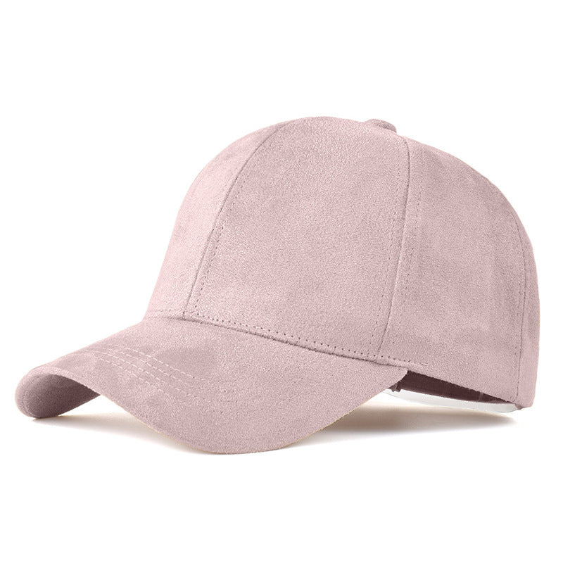Premium Suede Baseball Cap - Solid Color Duckbill Sun Hat