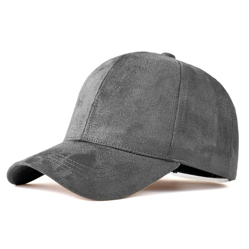 Premium Suede Baseball Cap - Solid Color Duckbill Sun Hat