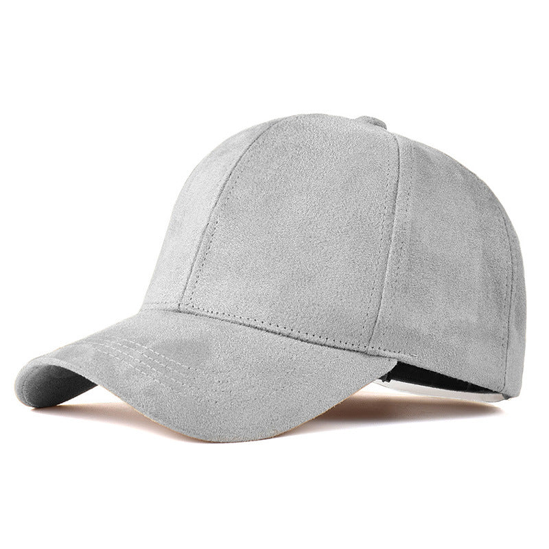 Premium Suede Baseball Cap - Solid Color Duckbill Sun Hat