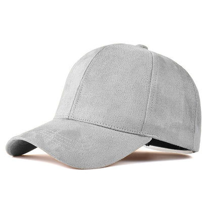 Premium Suede Baseball Cap - Solid Color Duckbill Sun Hat