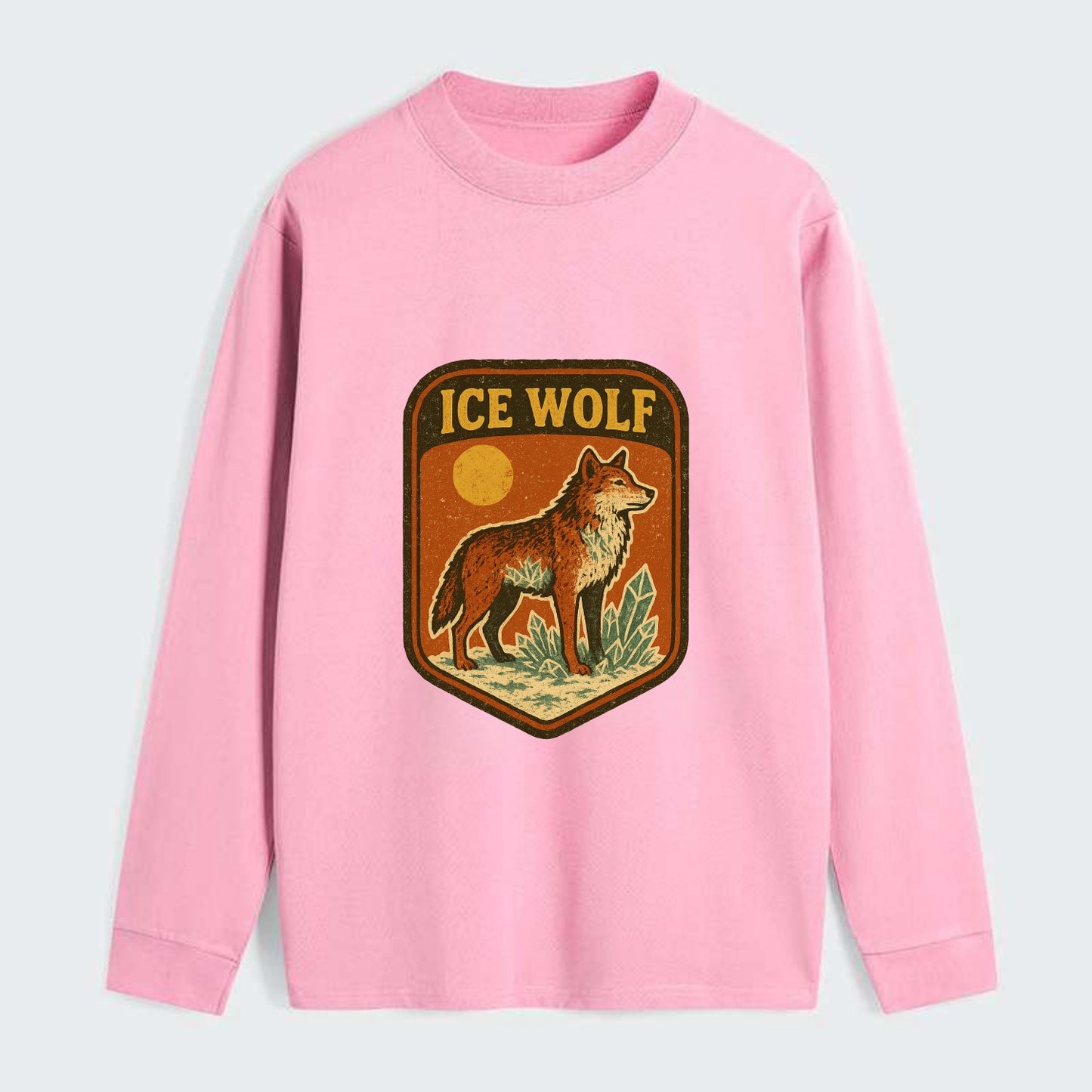 Ice Wolf Crystal  - Classic Long Sleeve Shirt - Pink