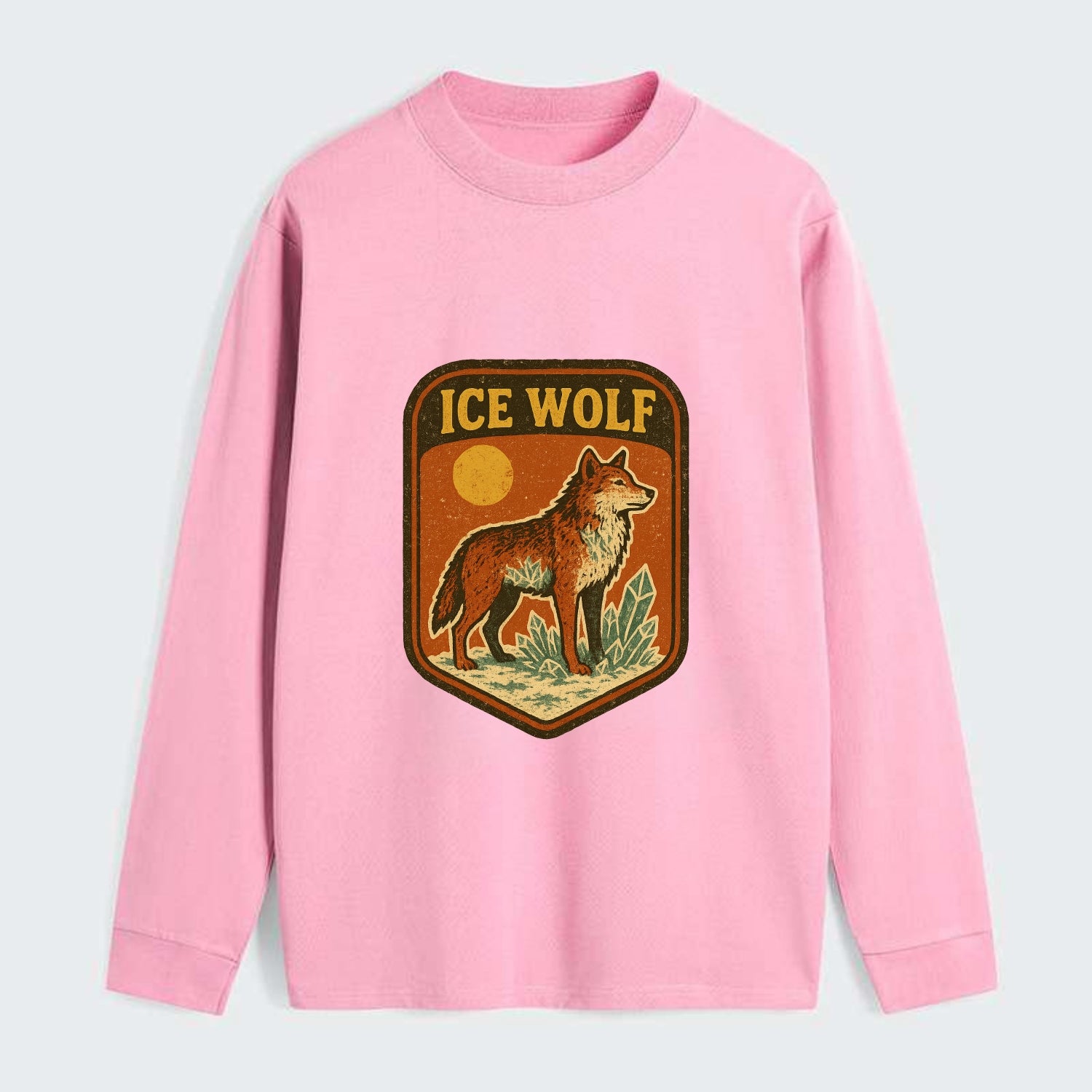 Ice Wolf Crystal  - Classic Long Sleeve Shirt - Pink