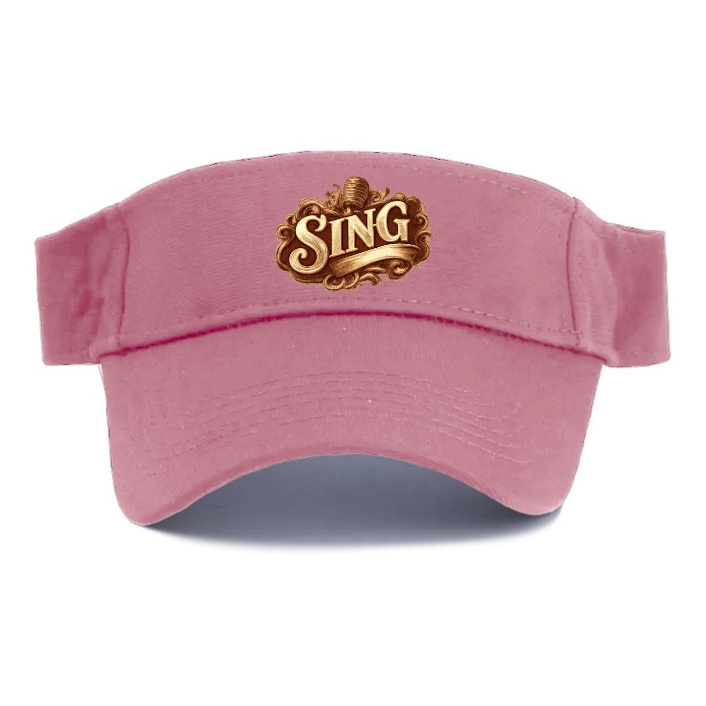 Bold typography design - "SING" - vocal expression, musical soul - Visor - Pink
