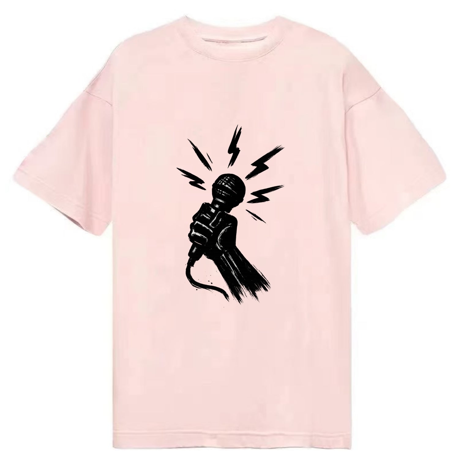 Microphone with sound waves - freedom of speech ink art - Classic T-shirt - Pink