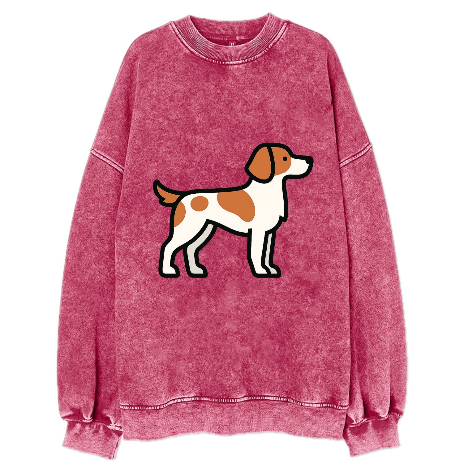 Brittany Spaniel - Orange and white flat side profile - Vintage Sweatshirt - Pink