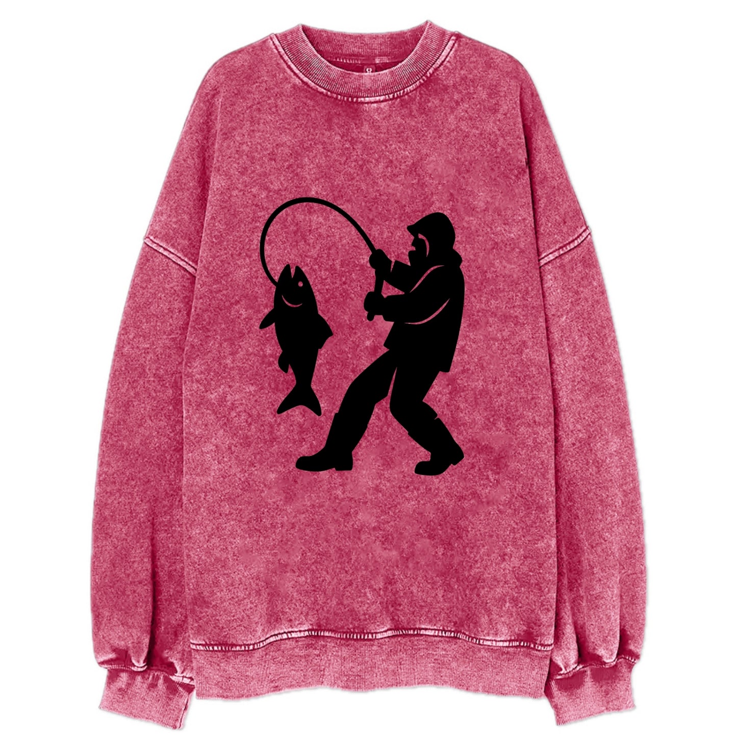Alaskan fisherman hauling catch - Vintage Sweatshirt - Pink