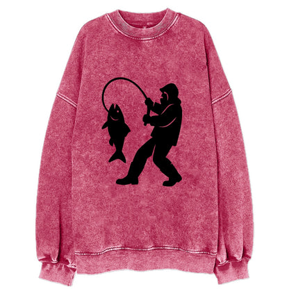 Alaskan fisherman hauling catch - Vintage Sweatshirt - Pink