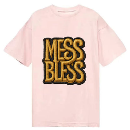 MESS;BLESS UP Gold Metallic Visor - Classic T-shirt - Pink