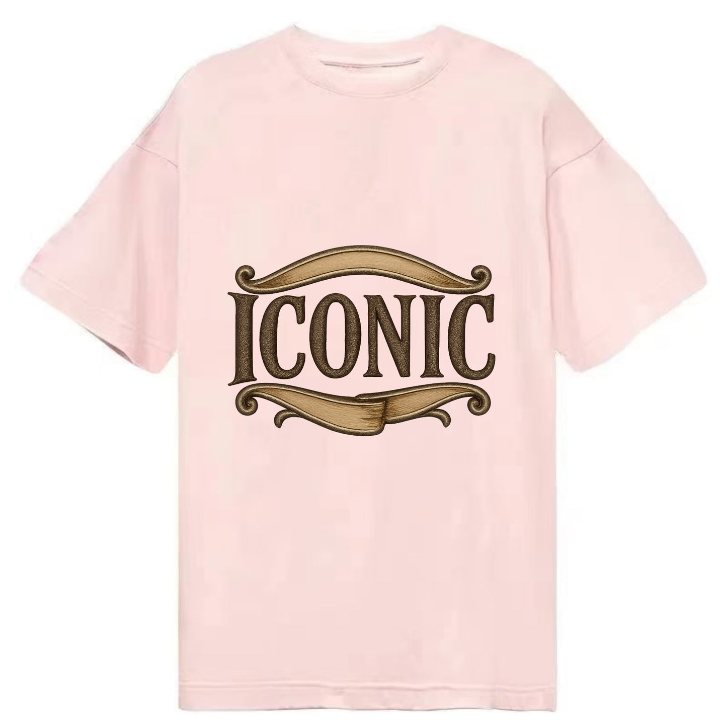 Bold typography design - "ICONIC" - instantly recognizable, trendsetter - Classic T-shirt - Pink