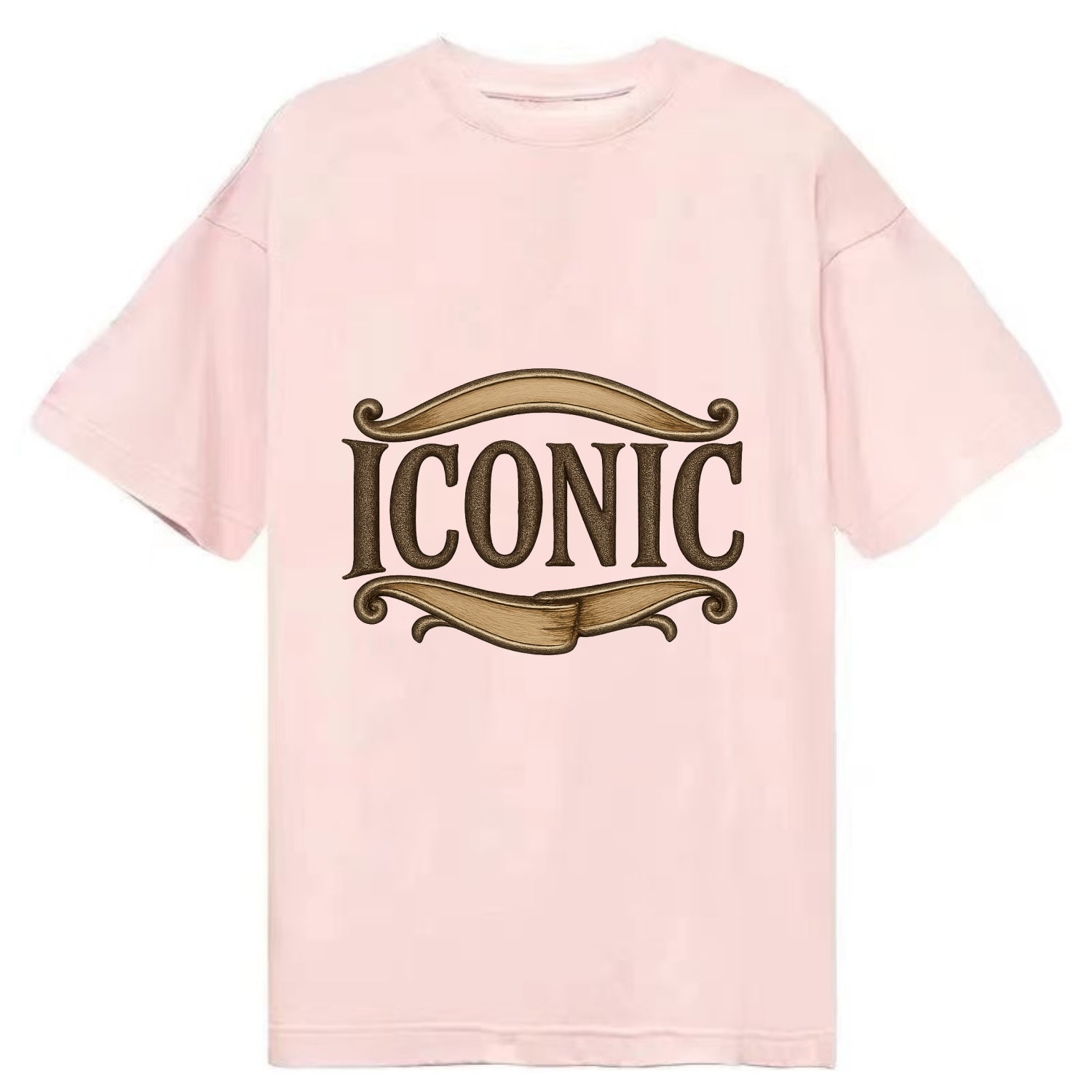 Bold typography design - "ICONIC" - instantly recognizable, trendsetter - Classic T-shirt - Pink