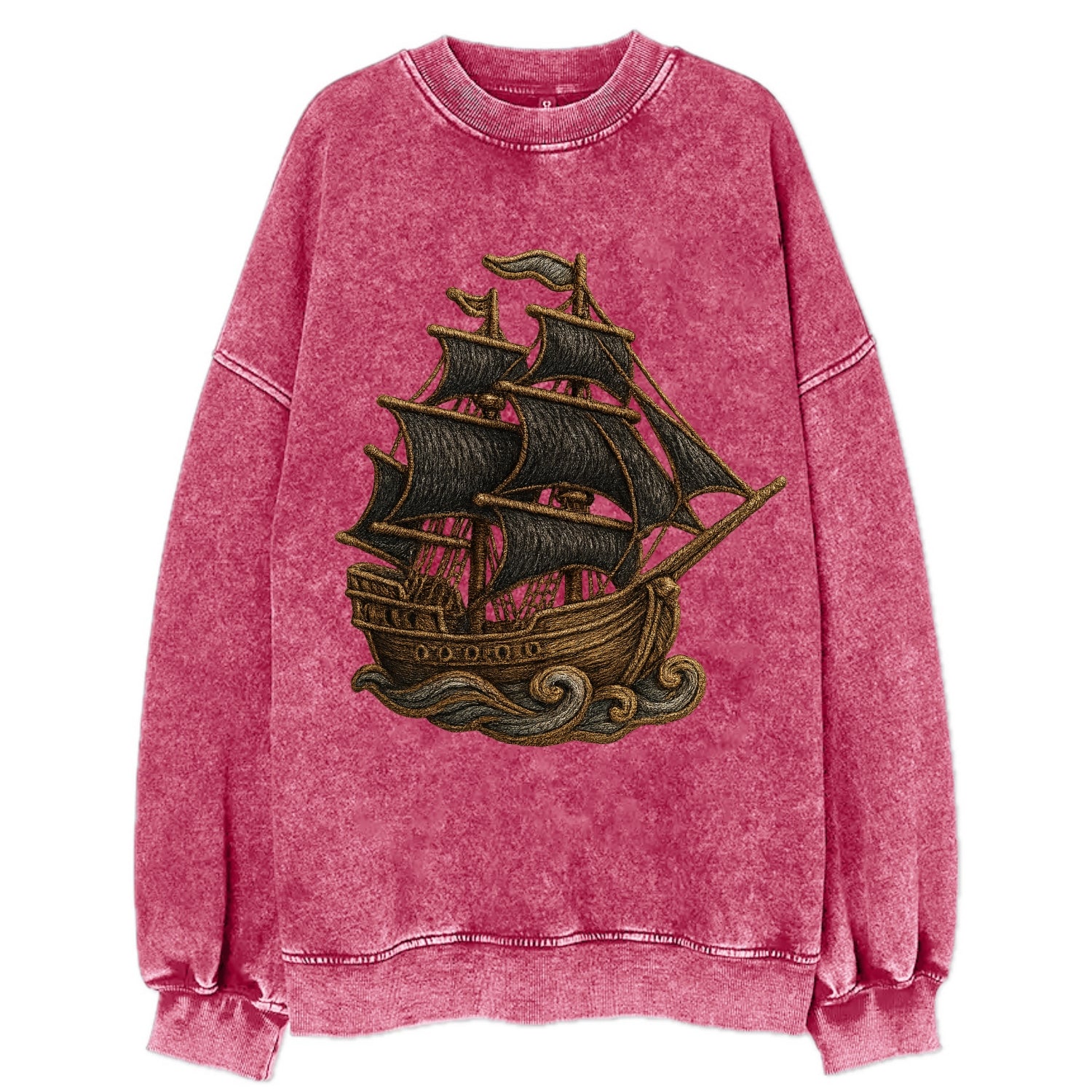 Pirate Ship  - Vintage Sweatshirt - Pink