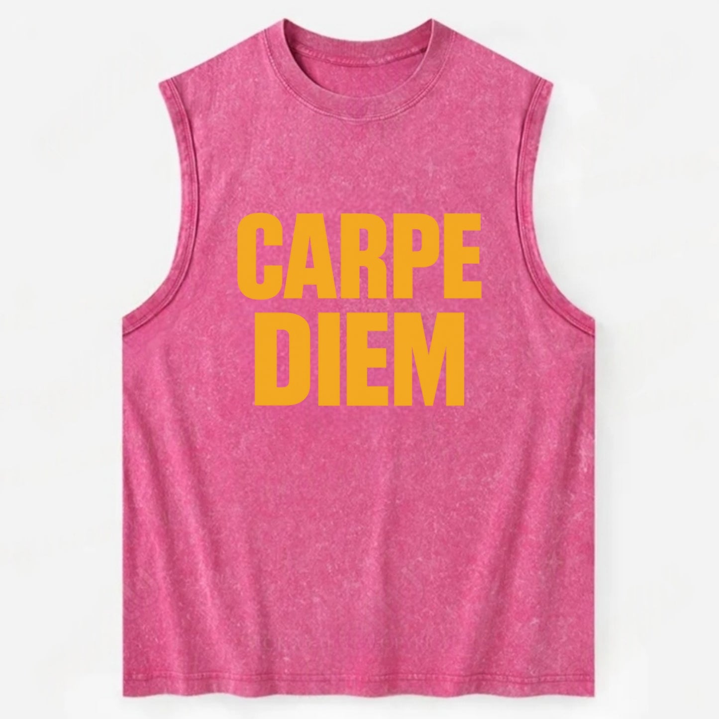 Bold typography design - "CARPE DIEM" - seize the day - Vintage Washed Tank - Pink