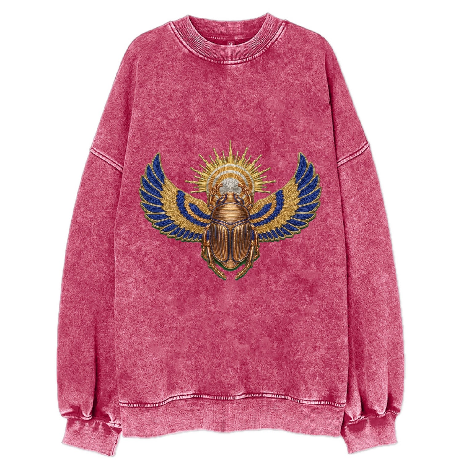 Winged Scarab - Vintage Sweatshirt - Pink